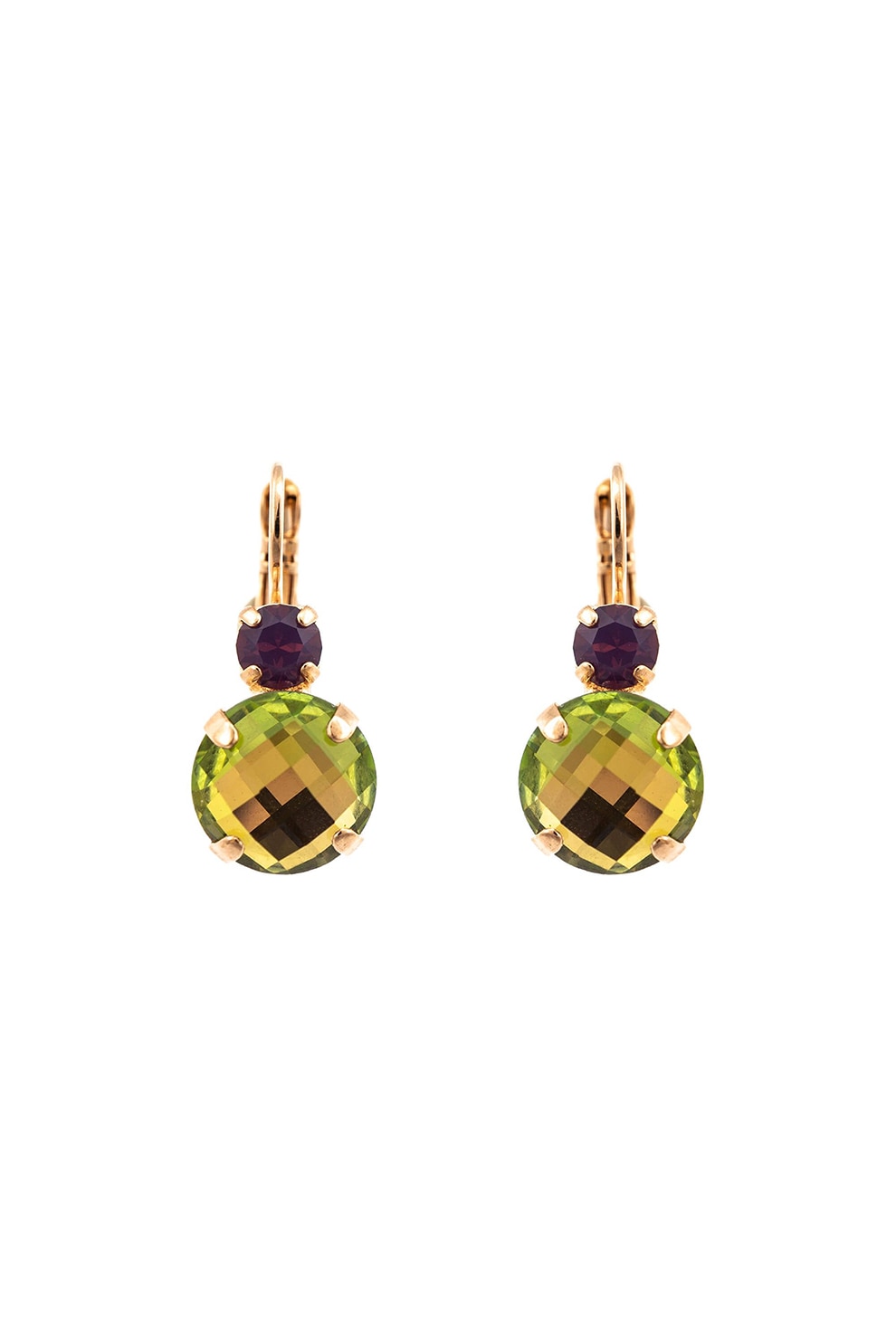 Roxannes - Mariana Jewellery, Cercei placati cu aur rose de 24K, auriu rose, galben, ametist