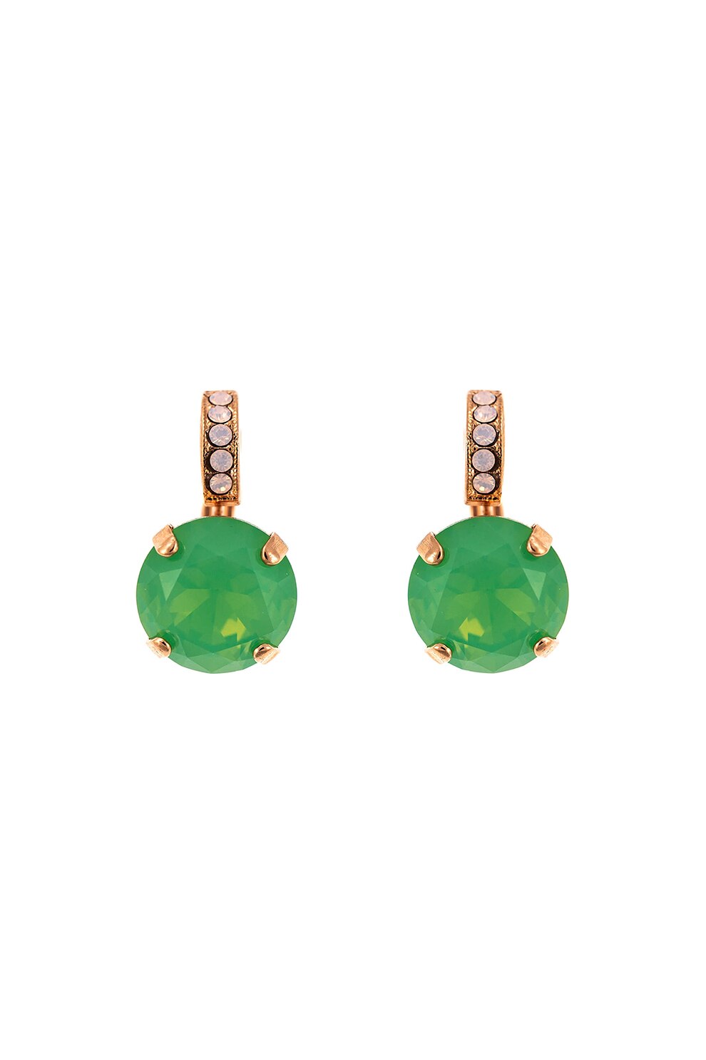 Roxannes - Mariana Jewellery, Cercei placati cu aur rose de 24K, decorati cu , auriu rose, verde, argintiu