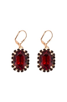 Roxannes - Mariana Jewellery, Cercei drop placati cu aur rose de 24K, decorati cu , auriu rose, rosu inchis, negru Roxannes - Mariana Jewellery, Cercei drop placati cu aur rose de 24K, decorati cu , auriu rose, rosu inchis, negru