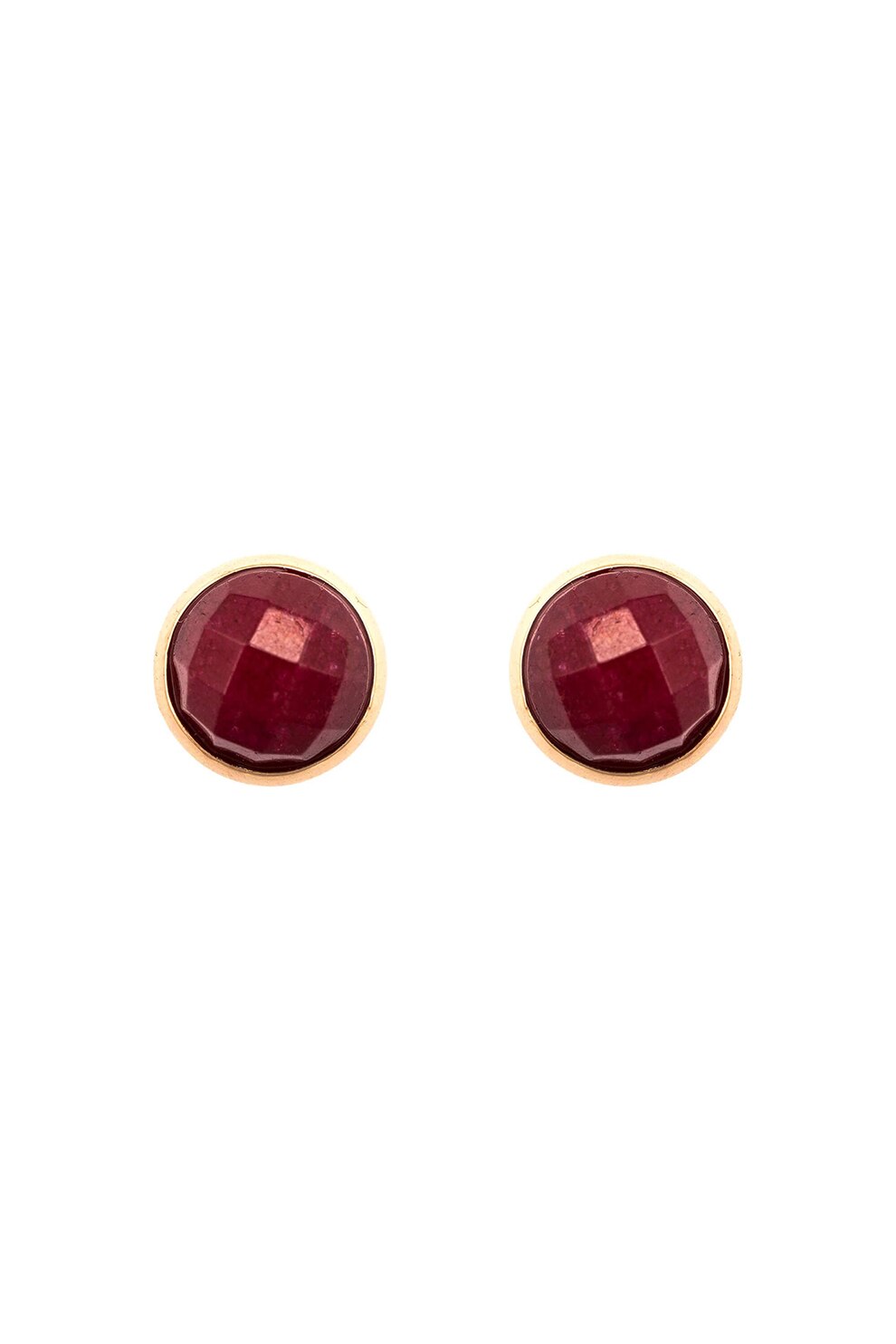 Roxannes - Mariana Jewellery, Cercei placati cu aur de 24K, decorati cu cristale, Auriu rose/Rosu inchis