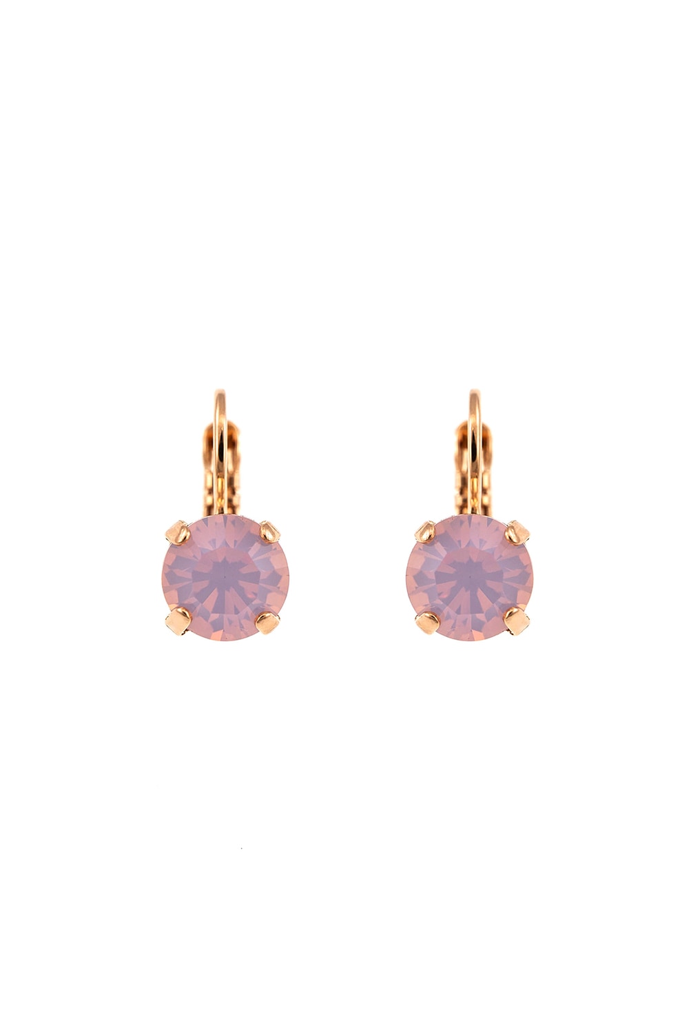 Roxannes - Mariana Jewellery, Cercei placati cu aur rose de 24k si decorati cu cristale , Auriu rose/Lila