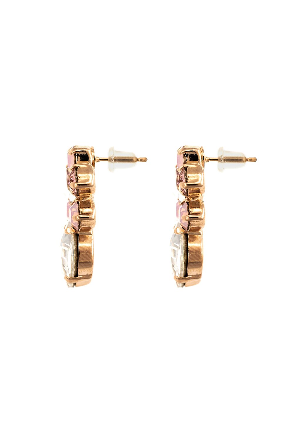 Roxannes - Mariana Jewellery, Cercei placati cu aur rose de 24k si decorati cu , Auriu rose/Lila/Alb