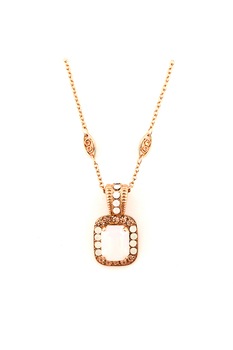 Roxannes - Mariana Jewellery, Colier placat cu aur rose de 24k si decorat cu cristale, Auriu rose/alb Roxannes - Mariana Jewellery, Colier placat cu aur rose de 24k si decorat cu cristale, Auriu rose/alb