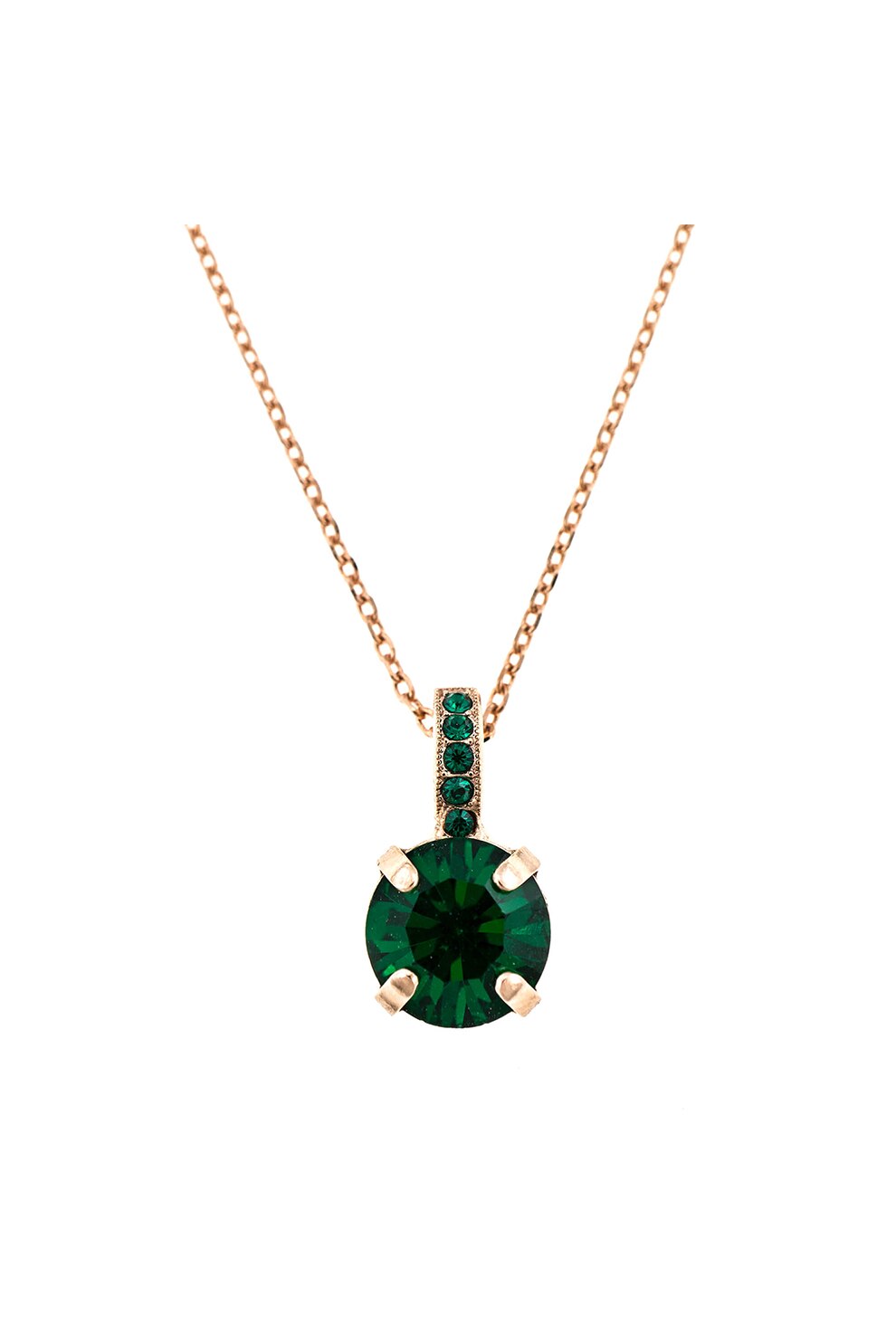 Roxannes - Mariana Jewellery, Colier placat cu aur rose de 24k si decorat cu , Auriu rose/Verde inchis
