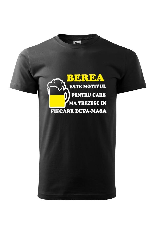 Tricou barbati personalizat, Berea, Adler, Negru