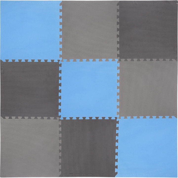 One Fitness Puzzle habszőnyeg készlet, 180 x 180 x 1 cm, szürke/kék
