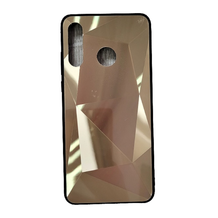 Огледален капак с диамантена текстура, съвместим с Huawei P30 Lite, златен