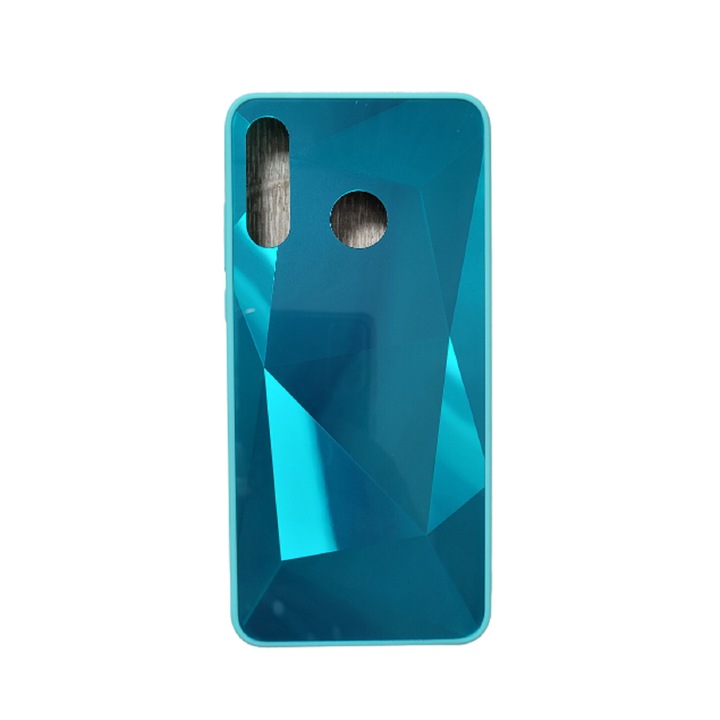 Tükör telefontok gyémánt textúrával, kompatibilis a Huawei P30 Lite telefonnal, Turquoise