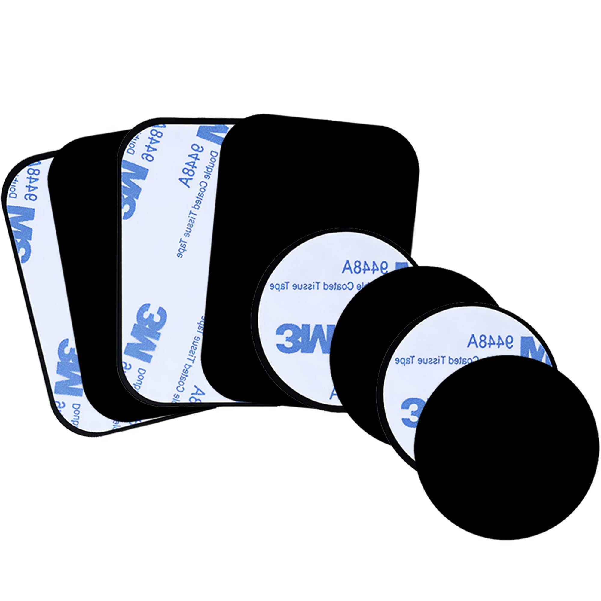 Set 8 Placute Metalice Puls-O pentru Suport Magnetic, Negru