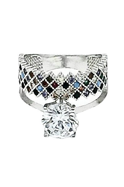 Inele Argint 925 Fabiana, Argintie/multicolor