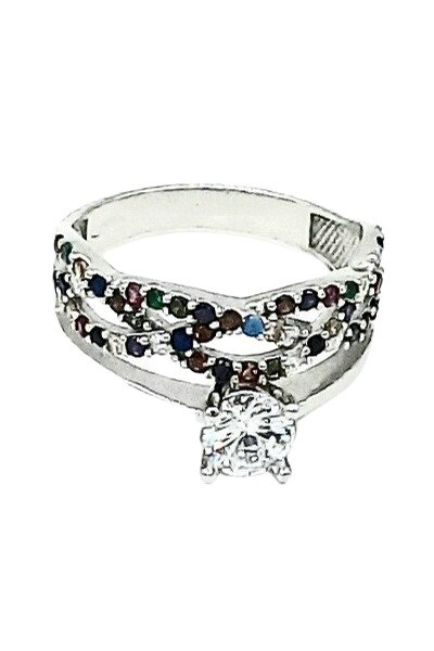 Inele Argint 925 Brigita, Arginiu/multicolor, 61