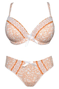 Set lenjerie intima VENERASTYLE Monica 03, Alb/Orange, 75E Set lenjerie intima VENERASTYLE Monica 03, Alb/Orange, 75E