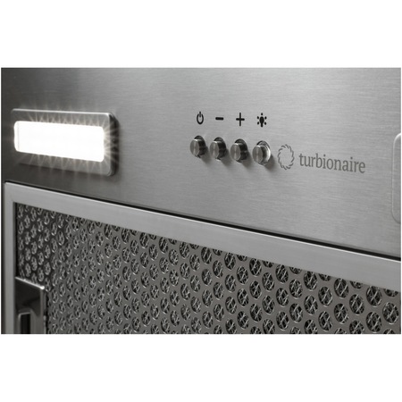 Hota incorporabila Turbionaire TSL50S, Capacitate absorbtie 610 mc/h, Clasa B, 3 viteze, Iluminare LED, 1 motor, 50 cm, Inox