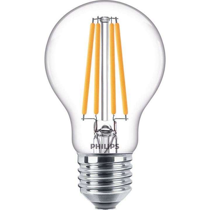 Bec LED Vintage Filament Philips Classic, E27, 8.5W (75W), 1055 lm, A60, lumina naturala