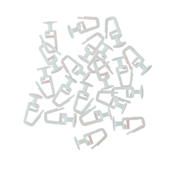 Set 100 carlige cu talpa rotunda, pentru prinderea perdelei si a draperiei de sina de tavan Set 100 carlige cu talpa rotunda, pentru prinderea perdelei si a draperiei de sina de tavan