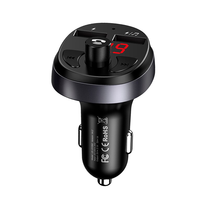 Modulator si incarcator auto C11 Wireless Car FM Transmitter - Black