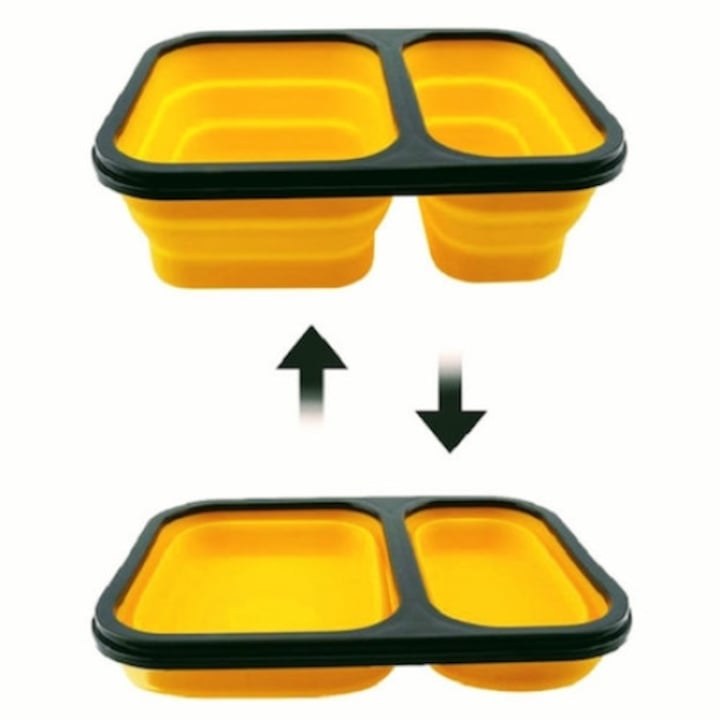 Clip & Close Tray szilikon összecsukható villa kanál, hossza 21,5 cm, sárga