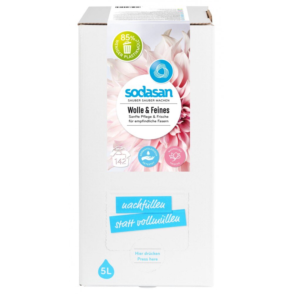 Detergent lichid pentru lana si rufe delicate, 5l, Sodasan