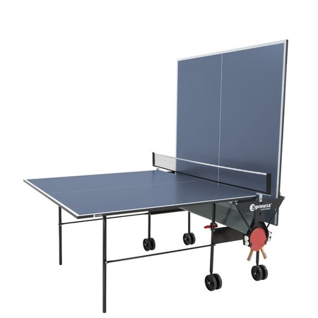 Pachet masa tenis interior Sponeta S1-13 I albastra + Set 2 palete si 3 mingi Spokey Standard