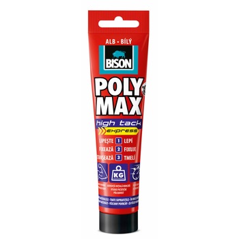 Adeziv si Etanseizant BISON Poly Max High Tack, 165 g, Culoare Alb Adeziv si Etanseizant BISON Poly Max High Tack, 165 g, Culoare Alb