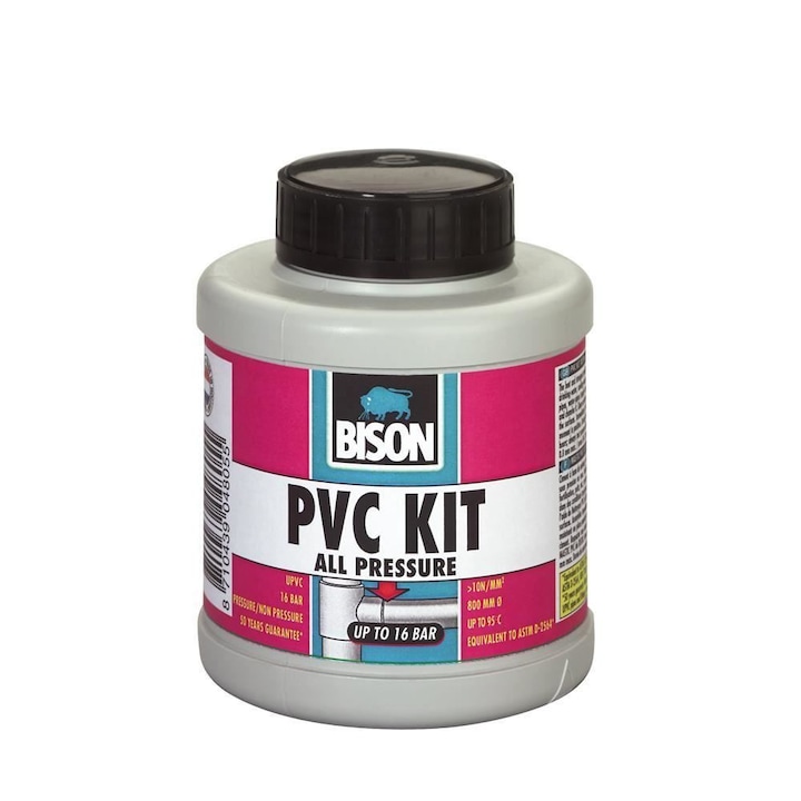 Adeziv pentru Conducte de Presiune Bison PVC Kit, 250 ml