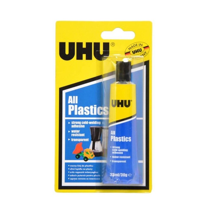Adeziv Universal Transparent Uhu, 33 ml, Materiale Plastice
