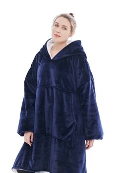 Hanorac superpufos, Panda Hug, super urias, marime universala, Bleumarin, One Size Hanorac superpufos, Panda Hug, super urias, marime universala, Bleumarin, One Size