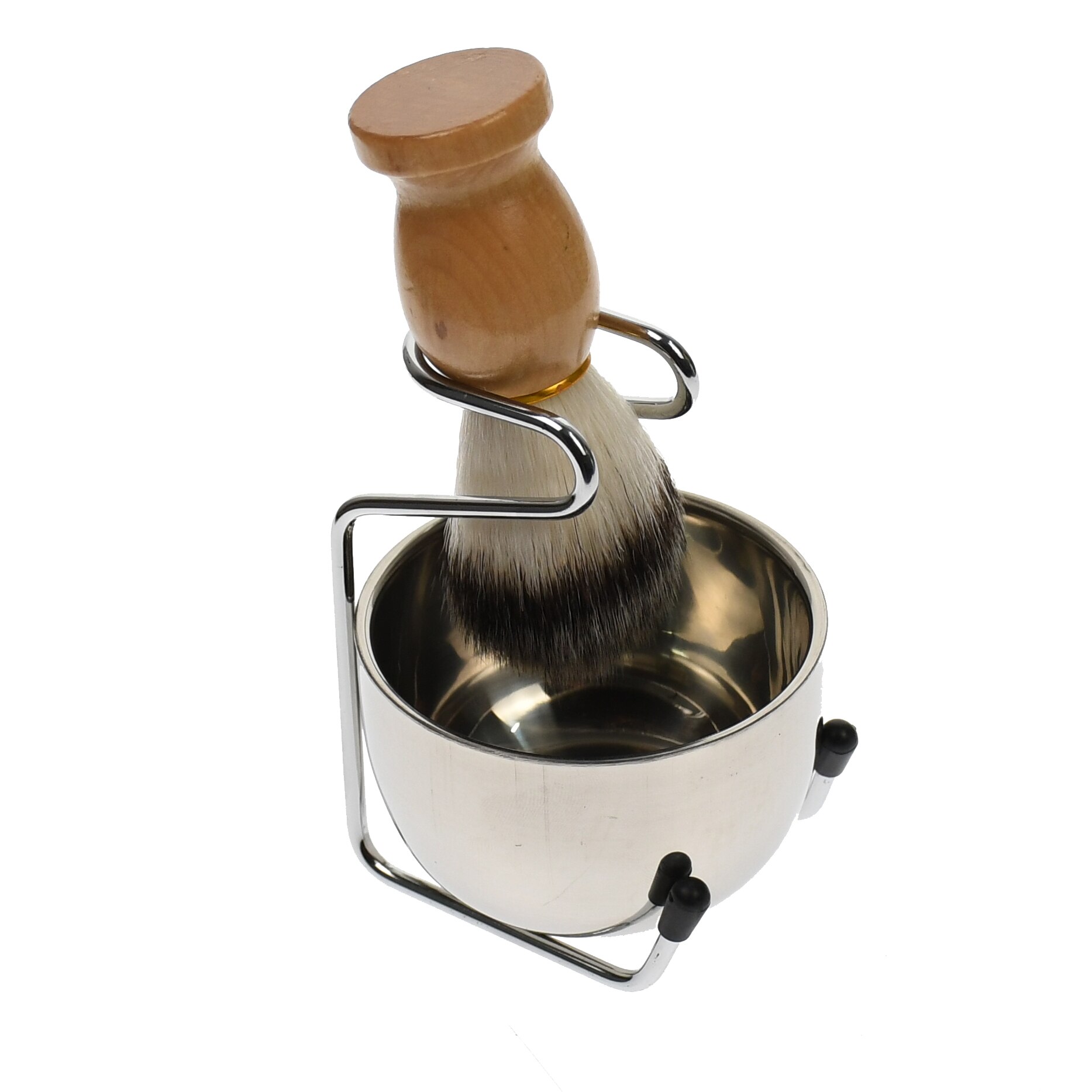 Set stand cu bol si pamatuf de ras clasic, din metal - ST032