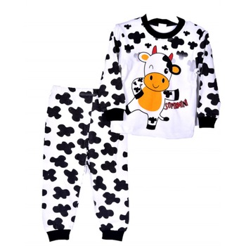 Pijama copii, Model vacuta, alb albastru, 1an Pijama copii, Model vacuta, alb albastru, 1an