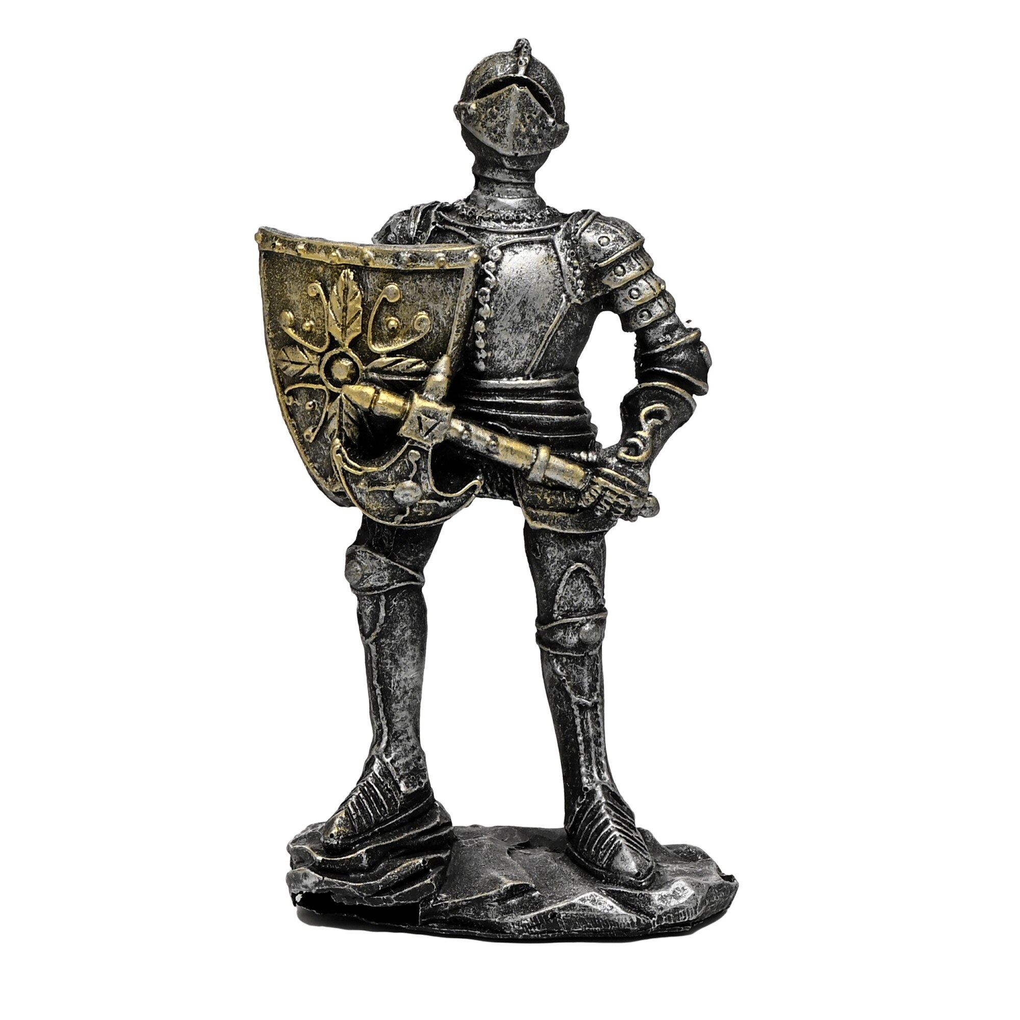 Statueta Cavaler cu Barda, 14.5 cm, realizata din rasina