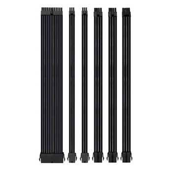 Set Prelungire Cabluri Sursa ATX, Asiahorse Modding Sleeve, Kit Extender, Mesh Textil, 30 cm, 18AWG, Negru Set Prelungire Cabluri Sursa ATX, Asiahorse Modding Sleeve, Kit Extender, Mesh Textil, 30 cm, 18AWG, Negru
