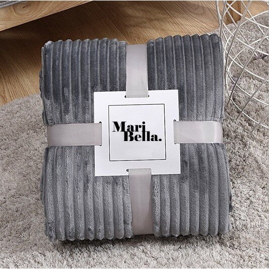 Patura de plus in dungi gri deschis 160x200