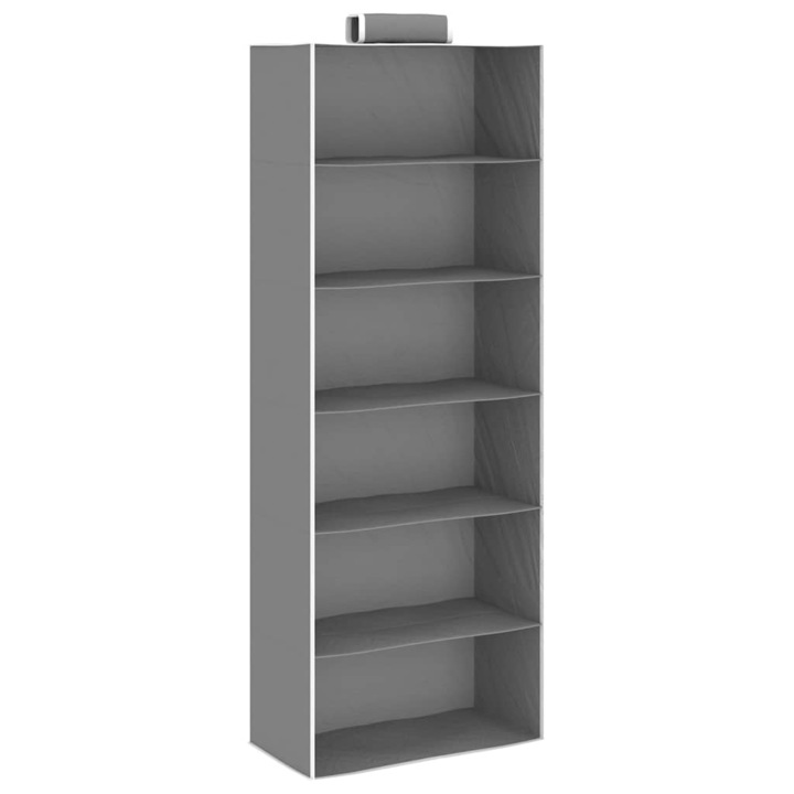 Окачени органайзери за дрехи vidaXL, 2 бр, с 6 рафта, текстил, 30 x 15 x 80 cм