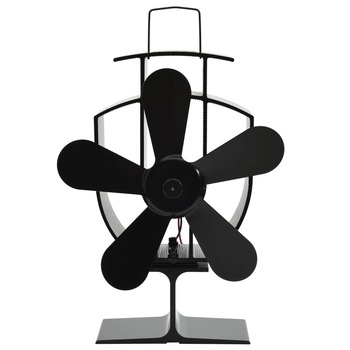 Ventilator de soba cu alimentare termica, 5 palete, negru