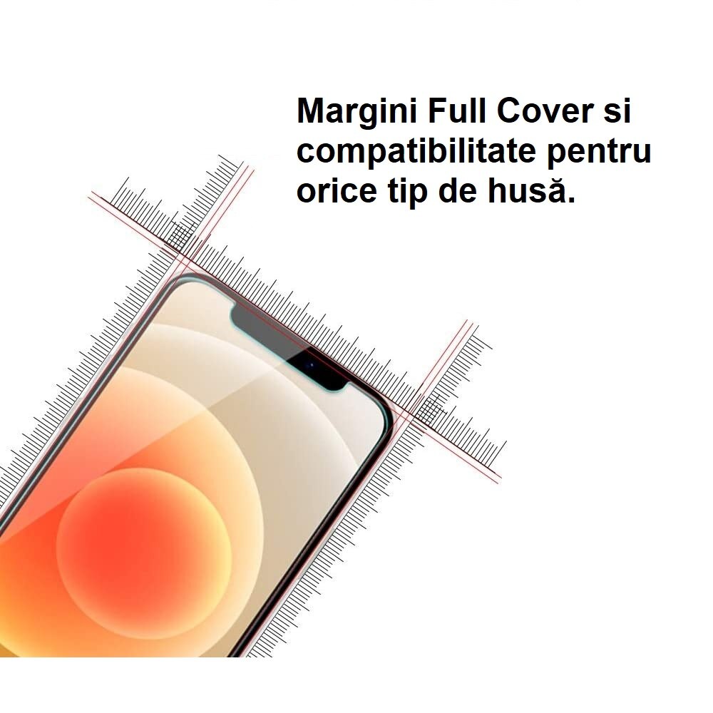 Folie protectie sticla pentru iPhone 12 Mini Full Glue Full Cover Black New Technology compatibila cu Apple