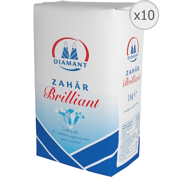 Zahar fin extra alb Brilliant, 10 x 1kg, 10kg Zahar fin extra alb Brilliant, 10 x 1kg, 10kg