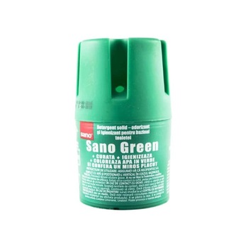 Odorizant solid Sano pentru rezervorul toaletei, verde 150g Odorizant solid Sano pentru rezervorul toaletei, verde 150g