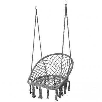Scaun suspendat tip fotoliu, IMK, pentru interior/exterior, structura metalica, sezut forma potcoava, gri Scaun suspendat tip fotoliu, IMK, pentru interior/exterior, structura metalica, sezut forma potcoava, gri