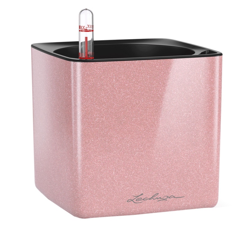 Ghiveci Lechuza Cube Glossy 14 (14 x 14 x 13,5 cm) Bej Rose 13515