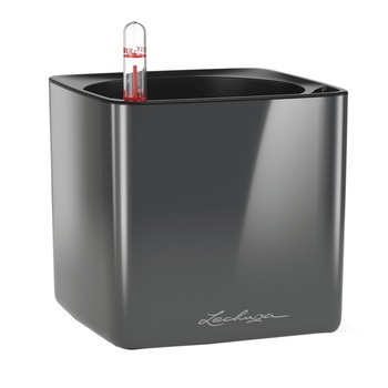 Ghiveci Lechuza Cube Glossy 14 (14 x 14 x 13,5 cm) Charcoal 13511 Ghiveci Lechuza Cube Glossy 14 (14 x 14 x 13,5 cm) Charcoal 13511