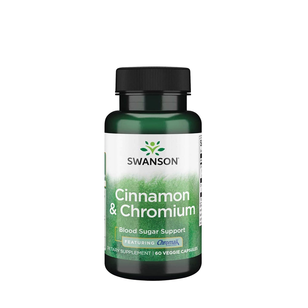 Supliment Alimentar, Swanson, Cinnamon & Chromium With Chromax, 60 Capsule