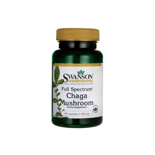 Supliment Alimentar, Swanson, Full Spectrum Chaga Mushroom 400 Mg, 60 Capsule