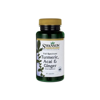 Supliment Alimentar, Swanson, Full Spectrum Turmeric, Acai & Ginger, 60 Capsule Supliment Alimentar, Swanson, Full Spectrum Turmeric, Acai & Ginger, 60 Capsule