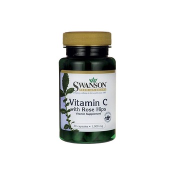 Supliment Alimentar, Swanson, Vitamin C With Rose Hips 1000 Mg, 30 Capsule Supliment Alimentar, Swanson, Vitamin C With Rose Hips 1000 Mg, 30 Capsule