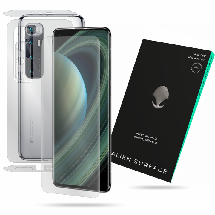 Alien Surface, Xiaomi Mi 10 Ultra, képernyővédő fólia, hátsó, oldal