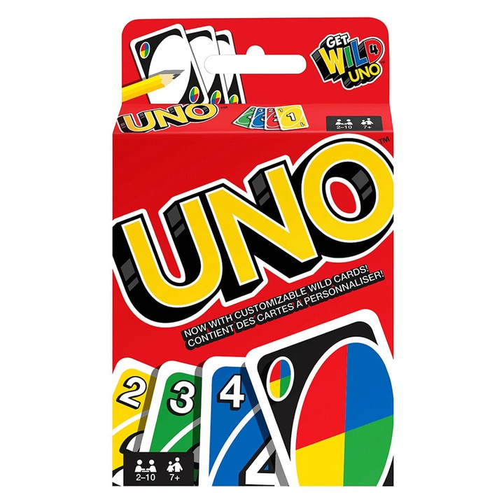 Joc de societate cu carti Uno Wild de la 2 la 10 jucatori, cu orice regula doriti, pentru copii sau adulti, ATS