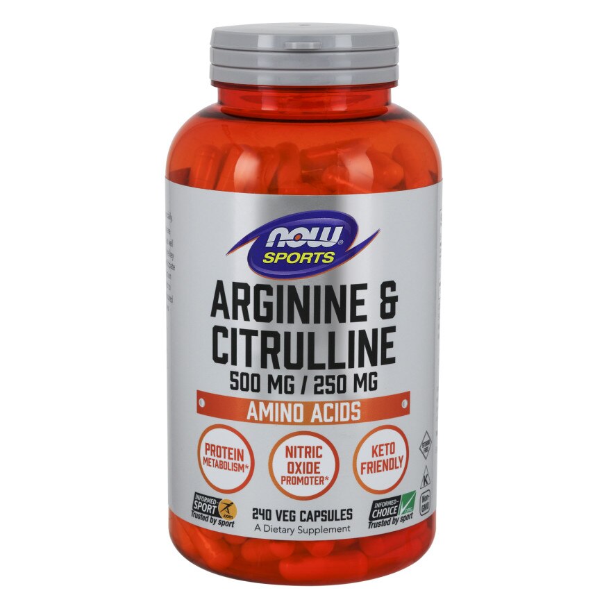 Supliment alimentar Now Sports Arginina si Citrulina 500/250, 120 Capsule