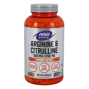 Supliment alimentar Now Sports Arginina si Citrulina 500/250, 120 Capsule Supliment alimentar Now Sports Arginina si Citrulina 500/250, 120 Capsule