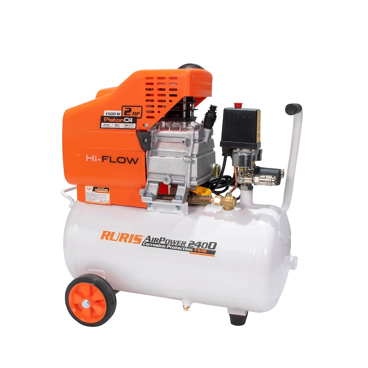 Compresor aer Ruris AirPower2400, 24l, 1500 W, 8bari, 180 L/min