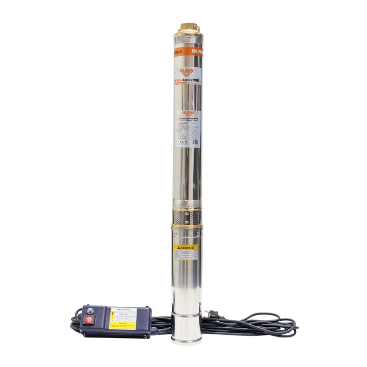 Pompa submersibila apa curata de adancime Ruris Aqua 1090,corp inox, 1100 W, 4m³/h debit apa, 100 m inaltime refulare, 10 m adancime absorbtie, 35°C temperatura maxima